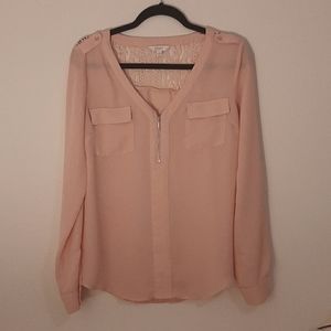 Blush blouse with lace back